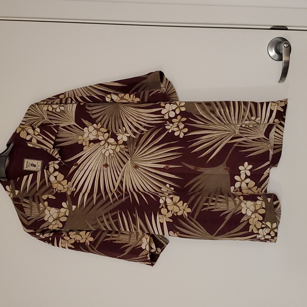 •Jamaica Jaxx•Authentic Island Style•L•Hawaiian•floral•100% silk•EUC•